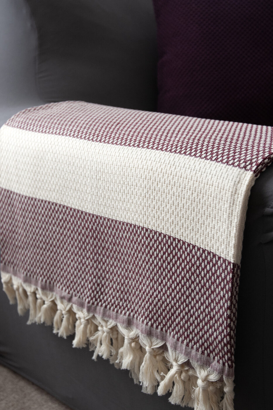 Hasir Ruby Red Throw H for Hammam Turkish Hammam Towels, Sofa Throws & Bathrobes