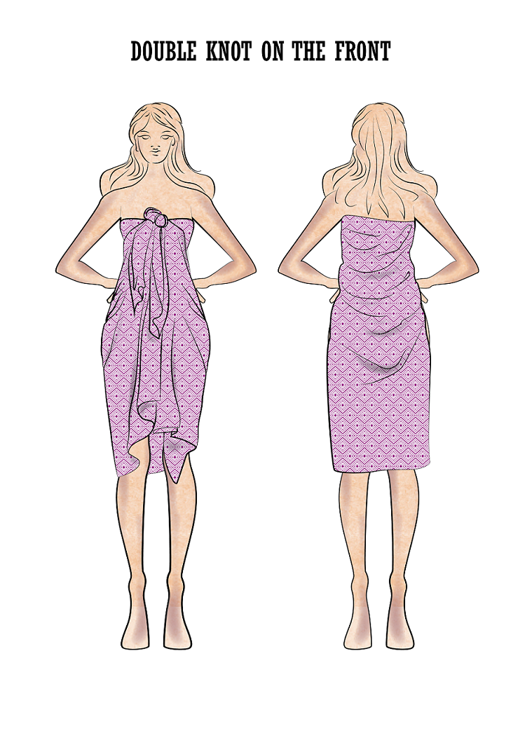Turkish Hammam Towel as a Double Knot Dress Dress Step by Step Guide