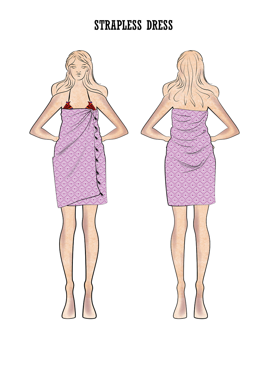 Turkish Hammam Towel as a Strapless Dress Step by Step Guide