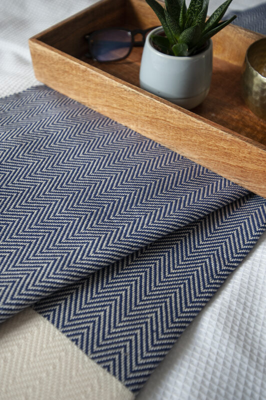 Navy Blue Herringbone Throw H for Hammam Turkish Hammam Towels