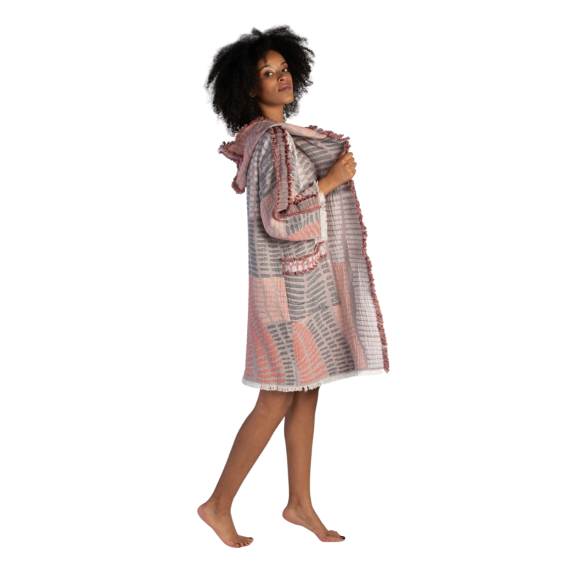 Turkish Towel Bathrobe 100% Cotton Knee-High